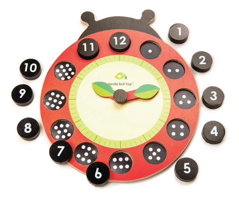 Reloj Mariquita Aprende Tender Leaf Juguetes Madera Niño Tx