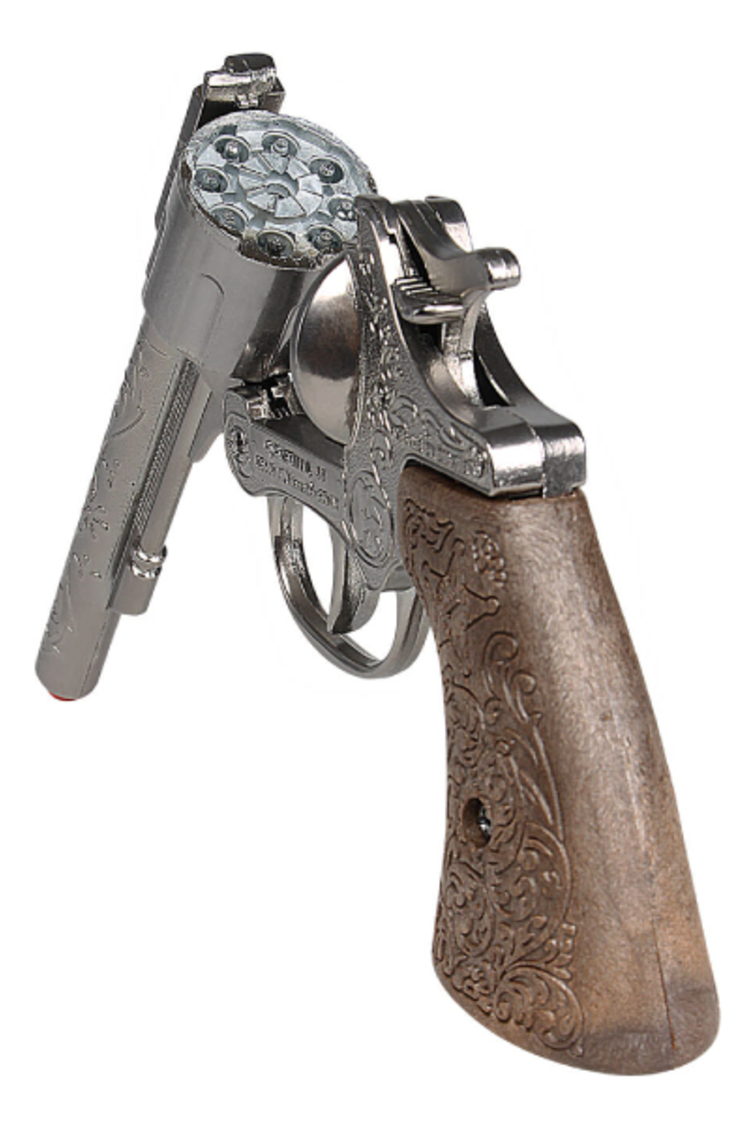 Revolver 8 Tiros Juguete Cowboy Infantil Gonher Tallado Trx
