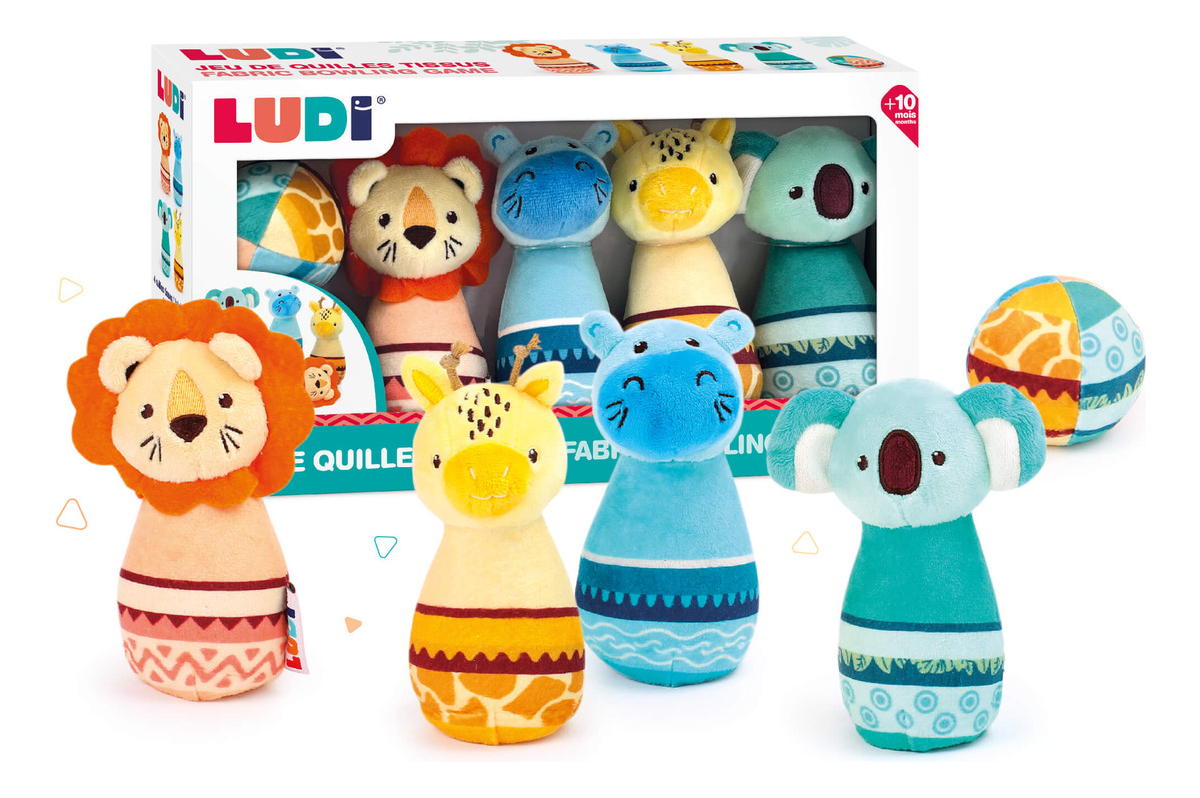Juego Bolos Acolchonados Bebe Tela Ludi Baby Sensorial Trex