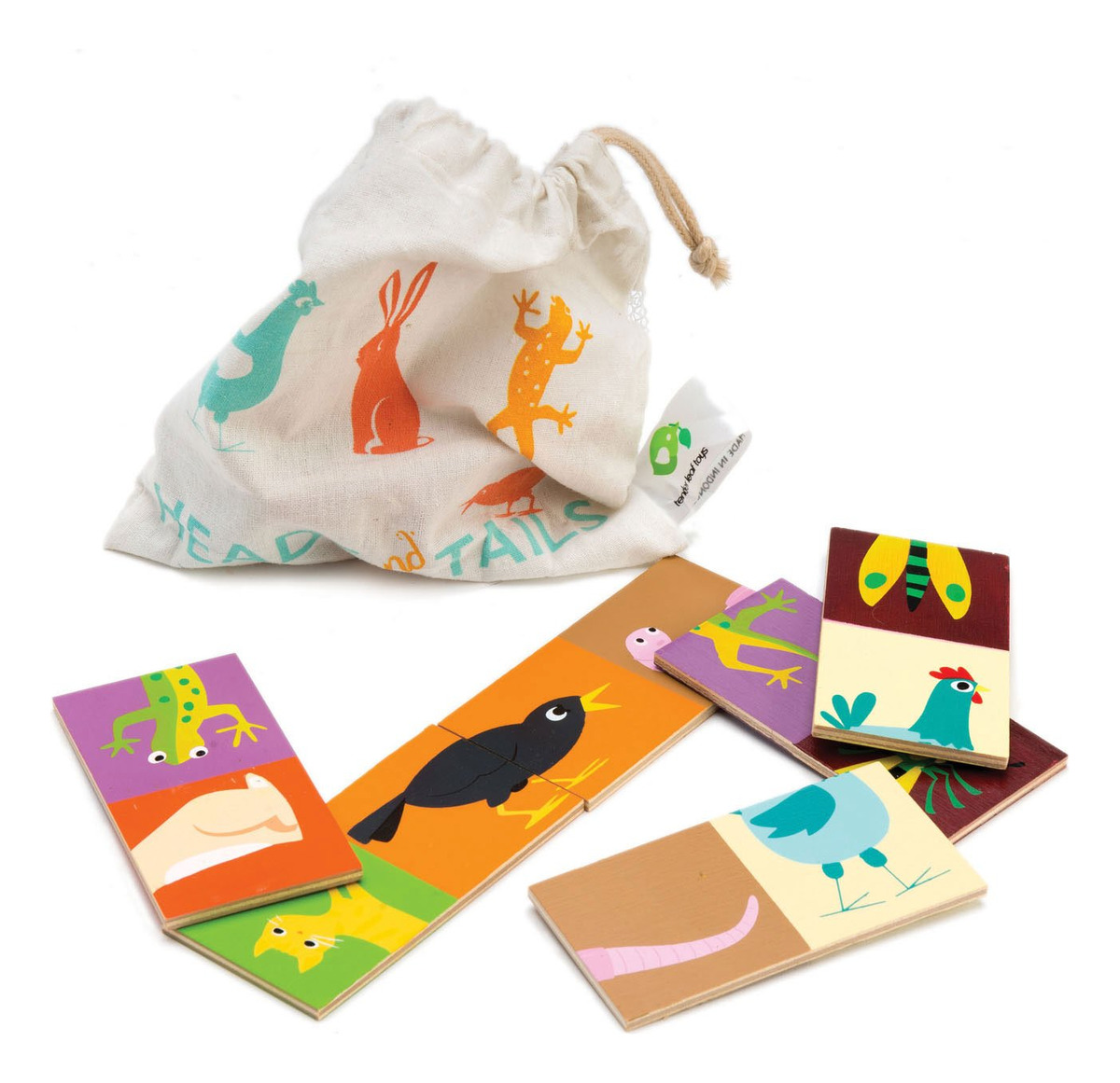 Domino Animales Juguete Tender Leaf Madera Infantil Trex
