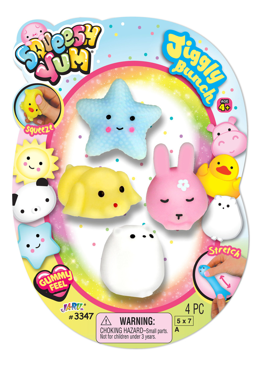 Jaru Jiggly Squeshee Kawai Mini Animalitos X4 Tiktok Trex