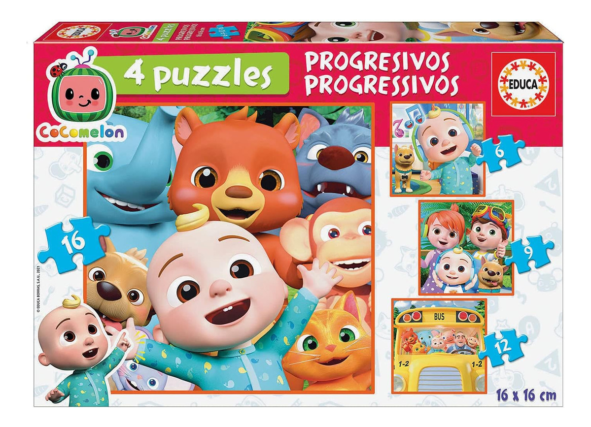 Set Puzzle Cocomelon 1 X 4 Progresivo Educa Infantil Trex