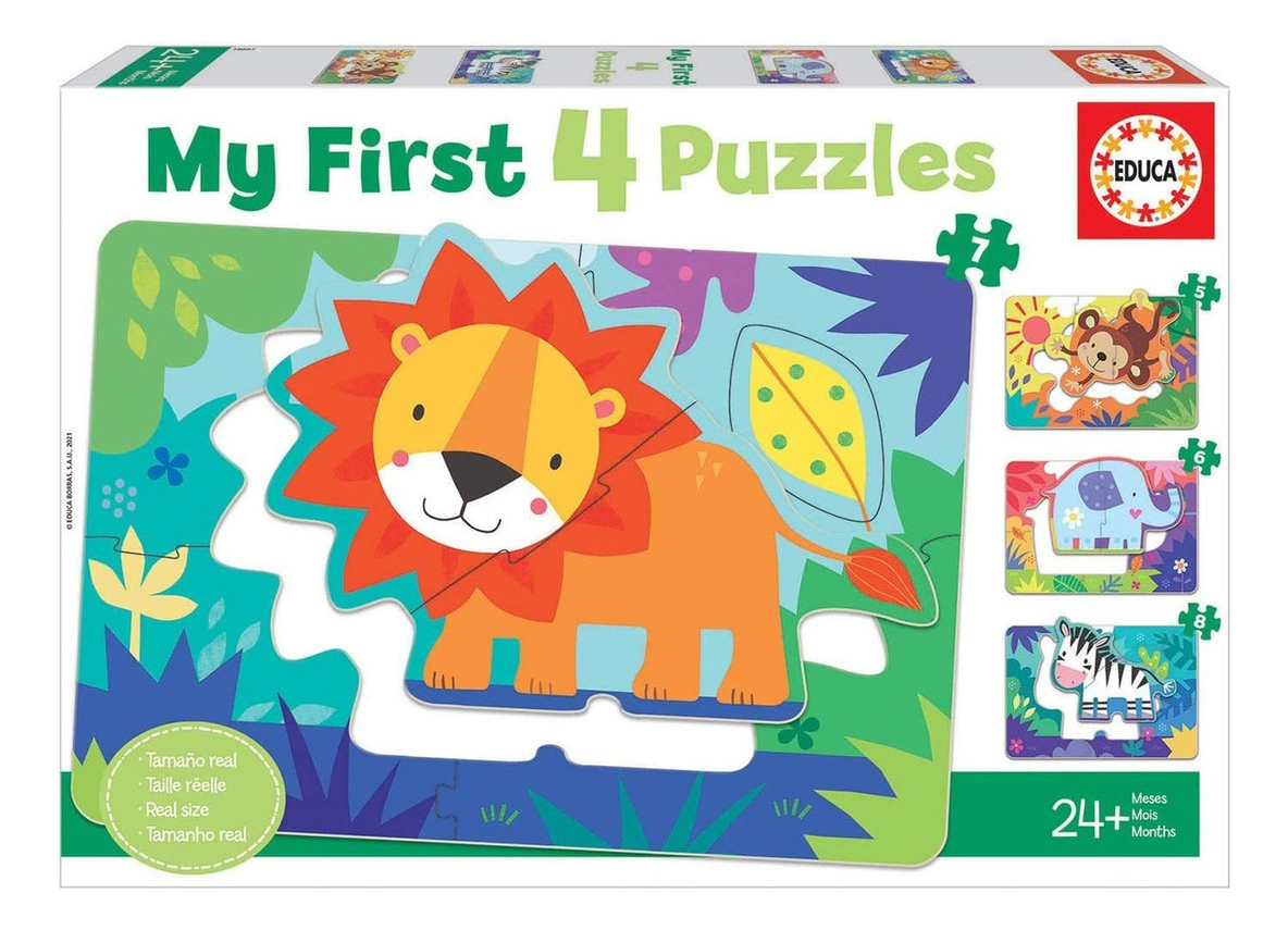 Set Puzzle Leon Elefante Niños Bebes Educa Rompecabezas Tx