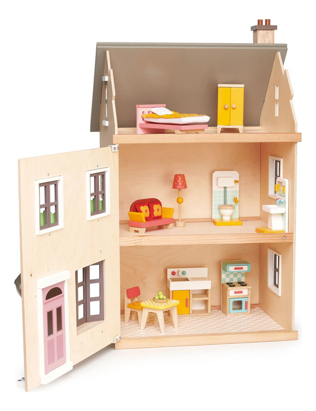 Villa Foxtail Tender Leaf Casa Niños Juguetes Madera Niño Tx