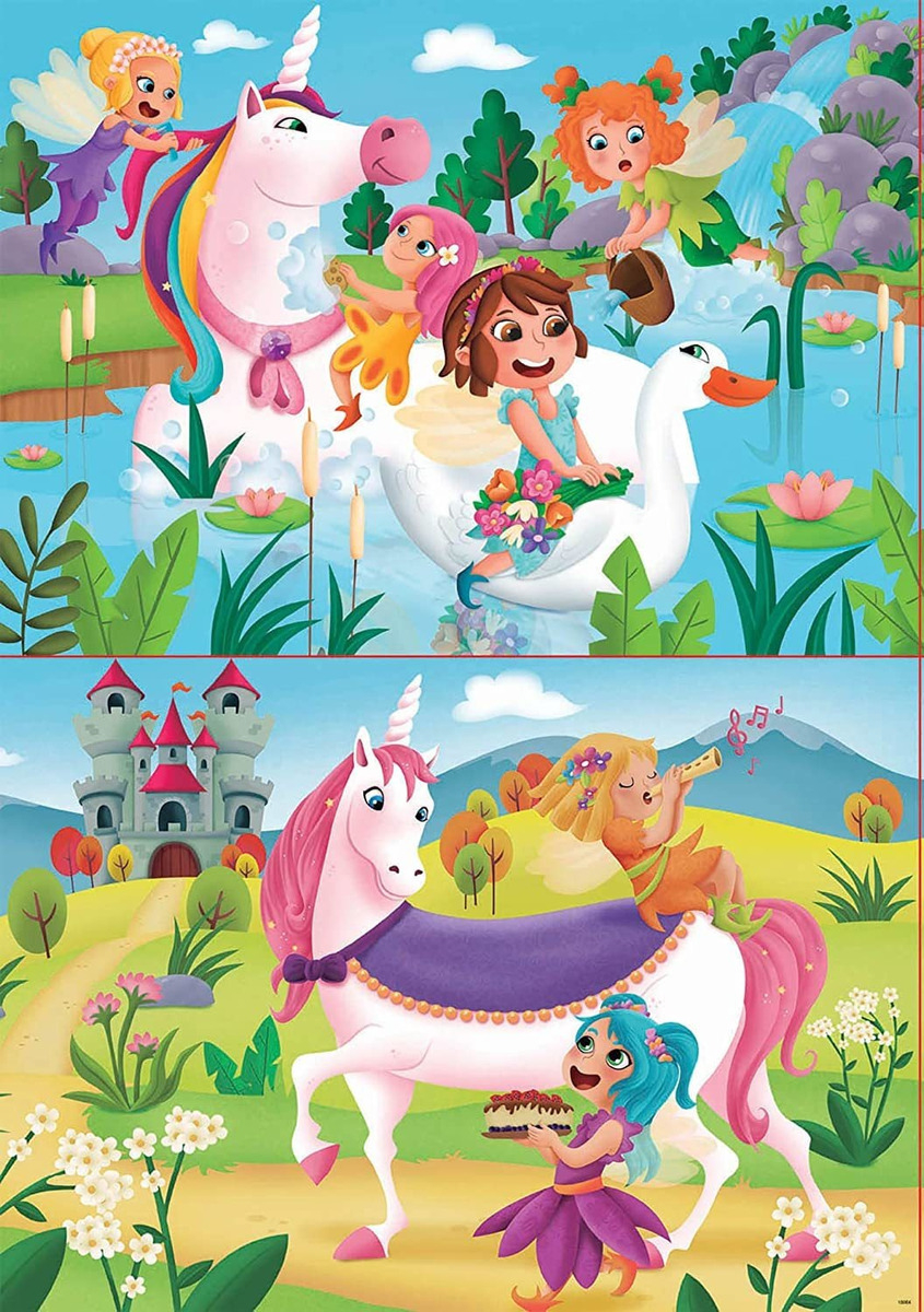 Set Puzzle Unicornio Hadas Rompecabezas Niño Niña Educa Tx