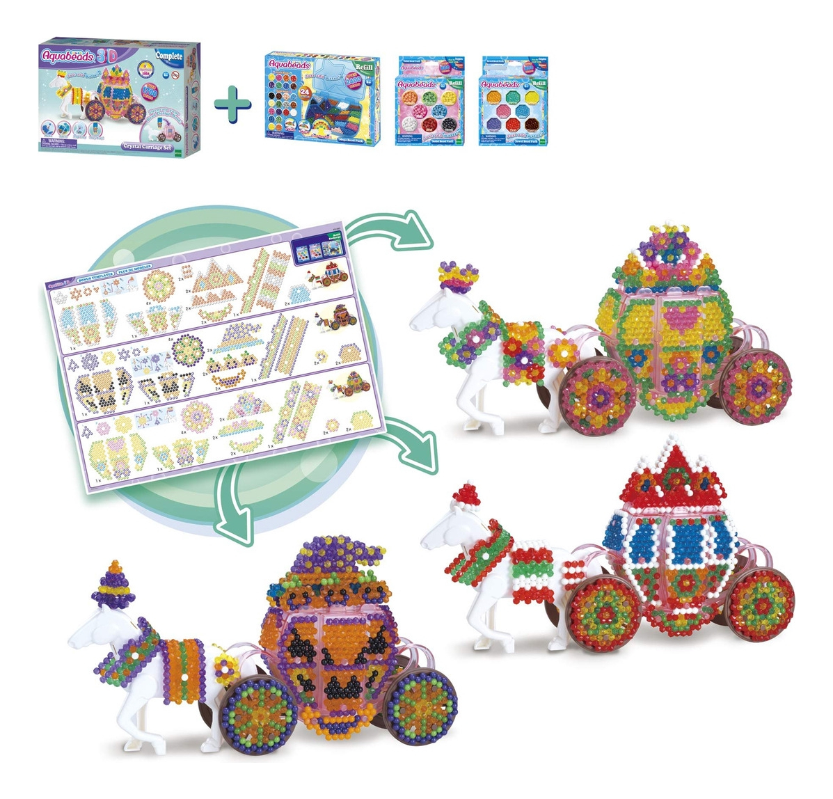 Aquabeads Set Carruaje De Cristal Infantil Juguete Niños Tx