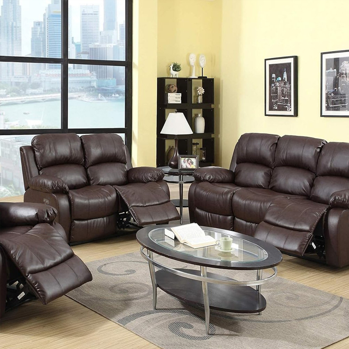 Sillón Reclinable 2 Cuerpos Masajeador Electrico Living Trex