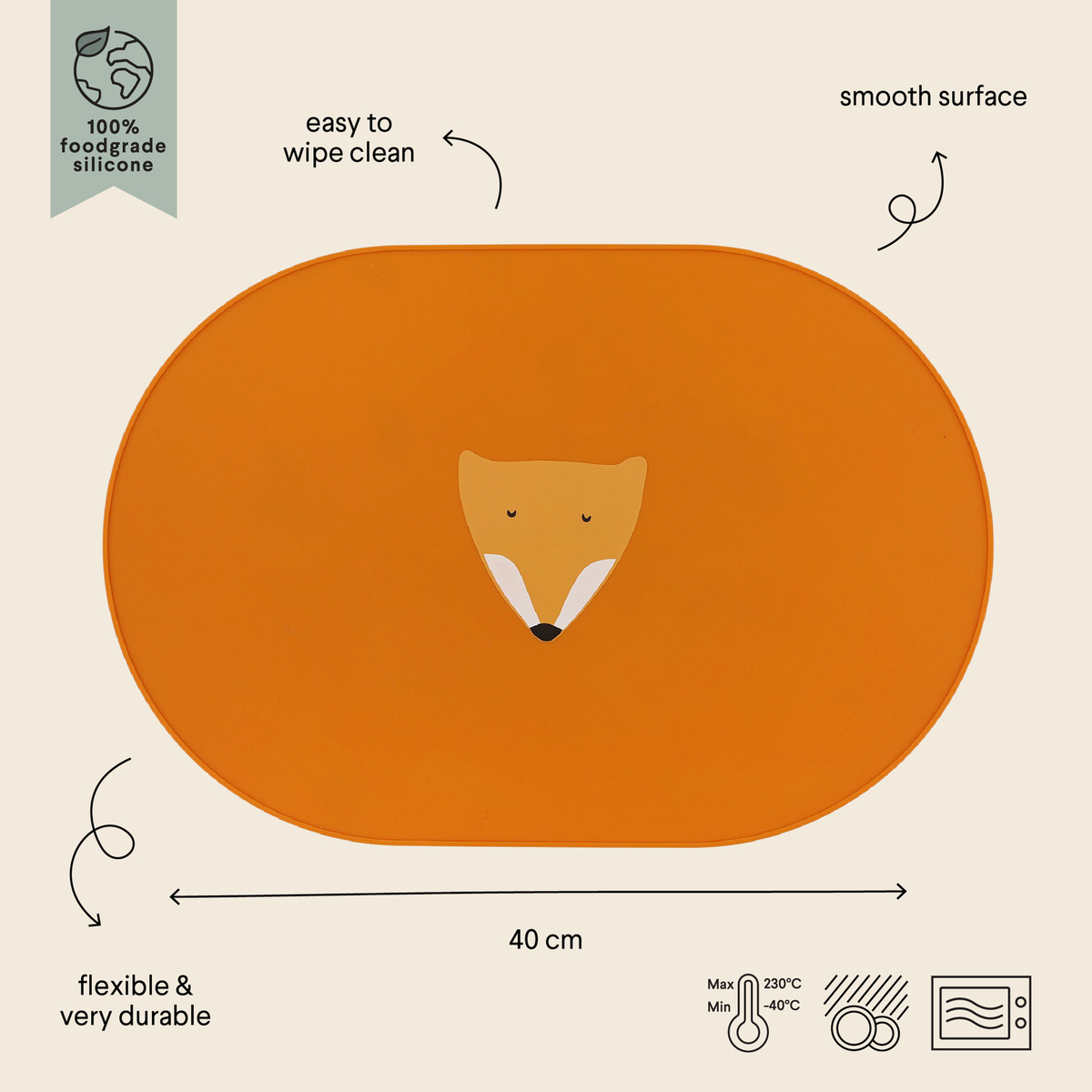 Mantel Silicona Para Bebe Trixie Baby Suave Mr Fox Trex