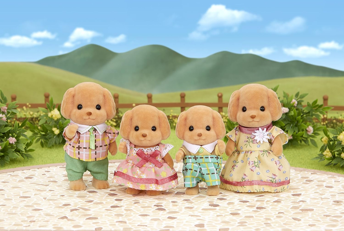 Sylvanian Families Familia Perros Perritos Poodle Muñeco Tx®