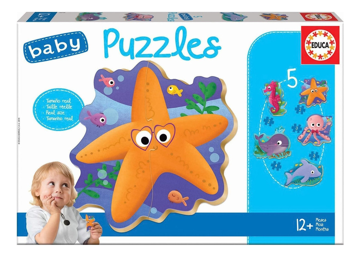 Puzzle Animales Marinos Bebe Niños Pulpo Didactico Educa Tx