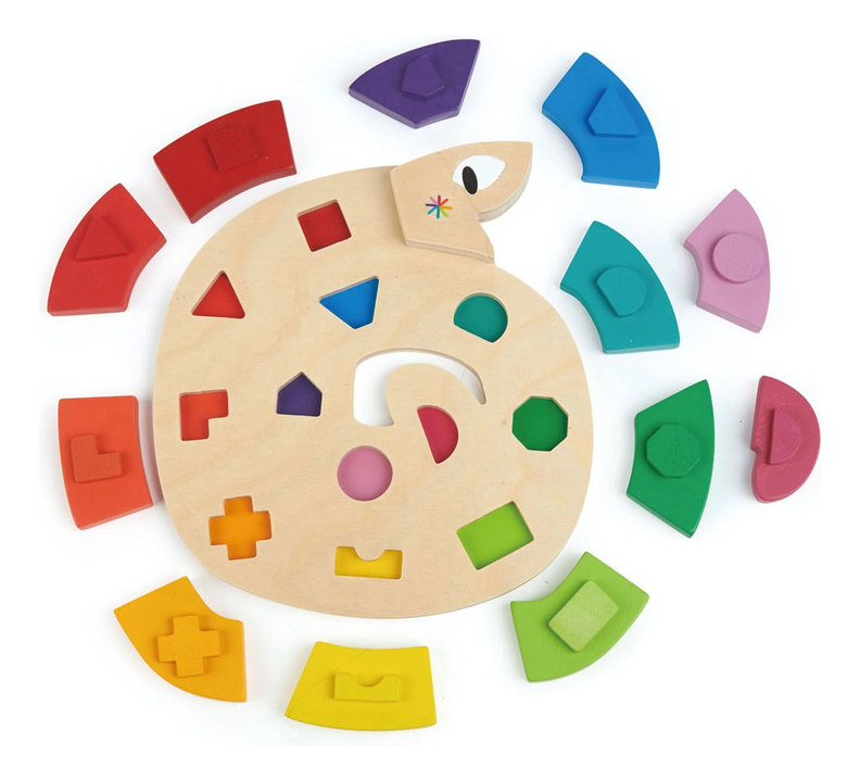 Puzzle Multicolor Tender Leaf Color Juguetes Madera Niño Tx