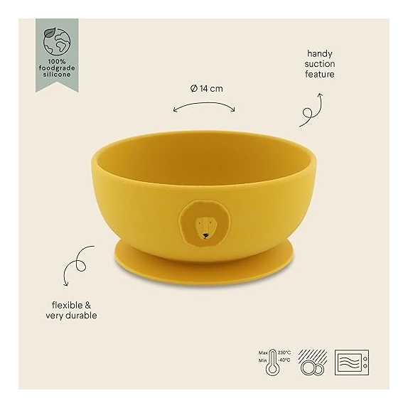 Bowl Plato Con Ventosa Succión Infantil Trixie Silicona Trex