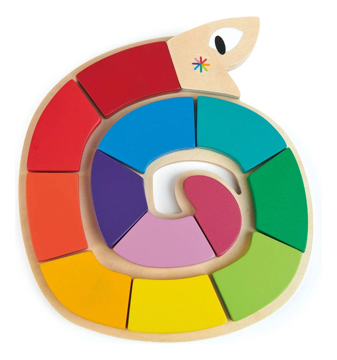 Puzzle Multicolor Tender Leaf Color Juguetes Madera Niño Tx