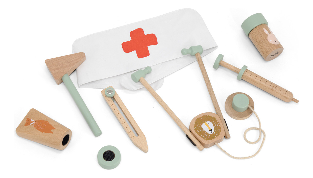 Juego Doctor Set Primeros Auxilios Madera Trixie Infantil Tx