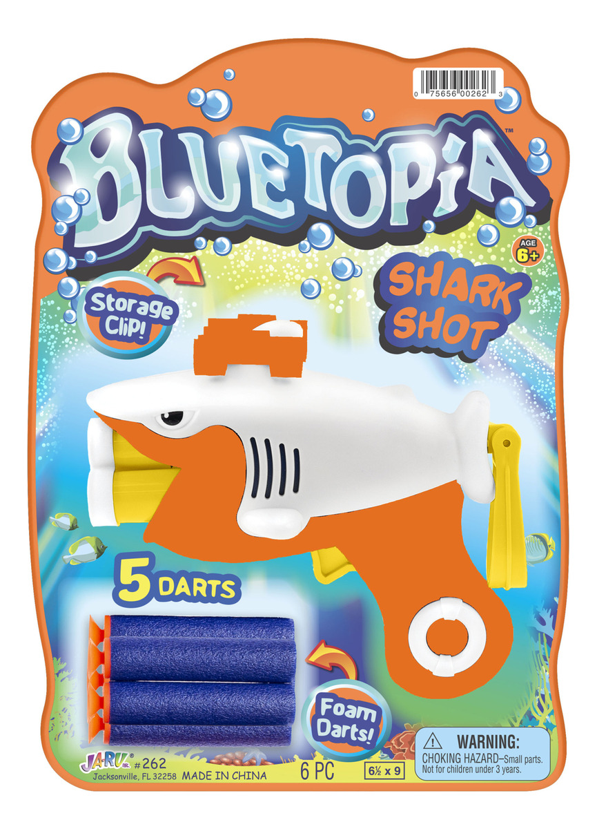 Pistola Lanza Dardos Tiburon + 5 Dardos Ja-ru Bluetopia Trex