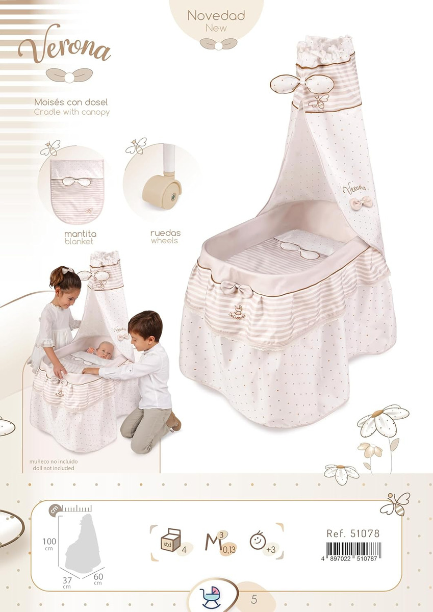 Cuna Maria Moisés Muñeca Juguete De Cuevas Plegable Niños