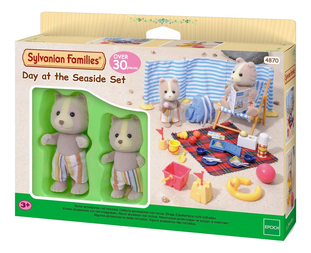 Sylvanian Families Set Playa Picnic Accesorios + 2 Figuras