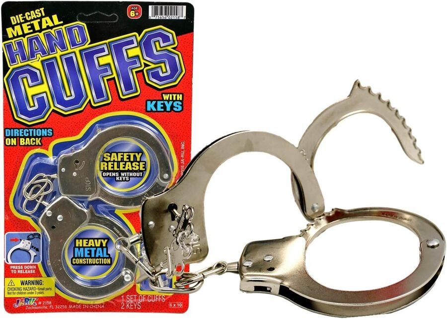 Juego Esposas + Llaves Policia Carcel Ja Ru Heavy Metal Tx