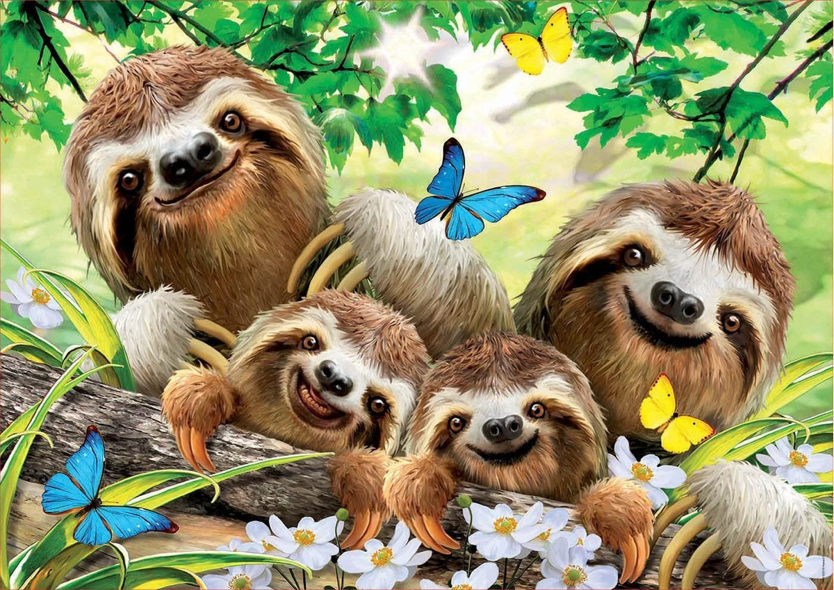 Puzzle Rompecabeza Familia Perezosos Educa 500 Piezas Trex
