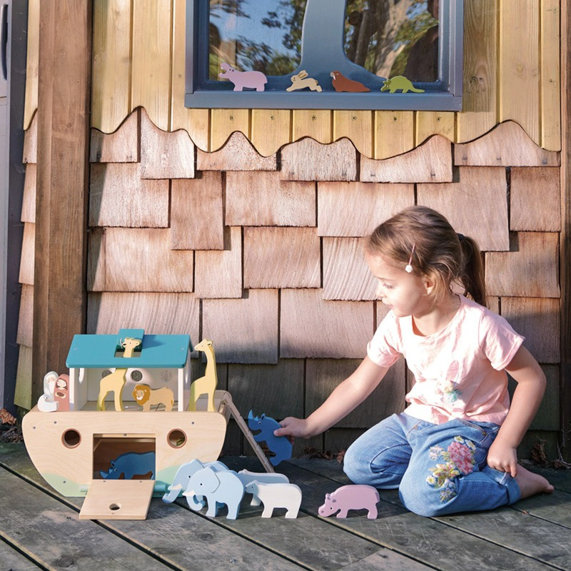 Juguete Tender Leaf Toys Arca De Noe De Madera Niños Trex