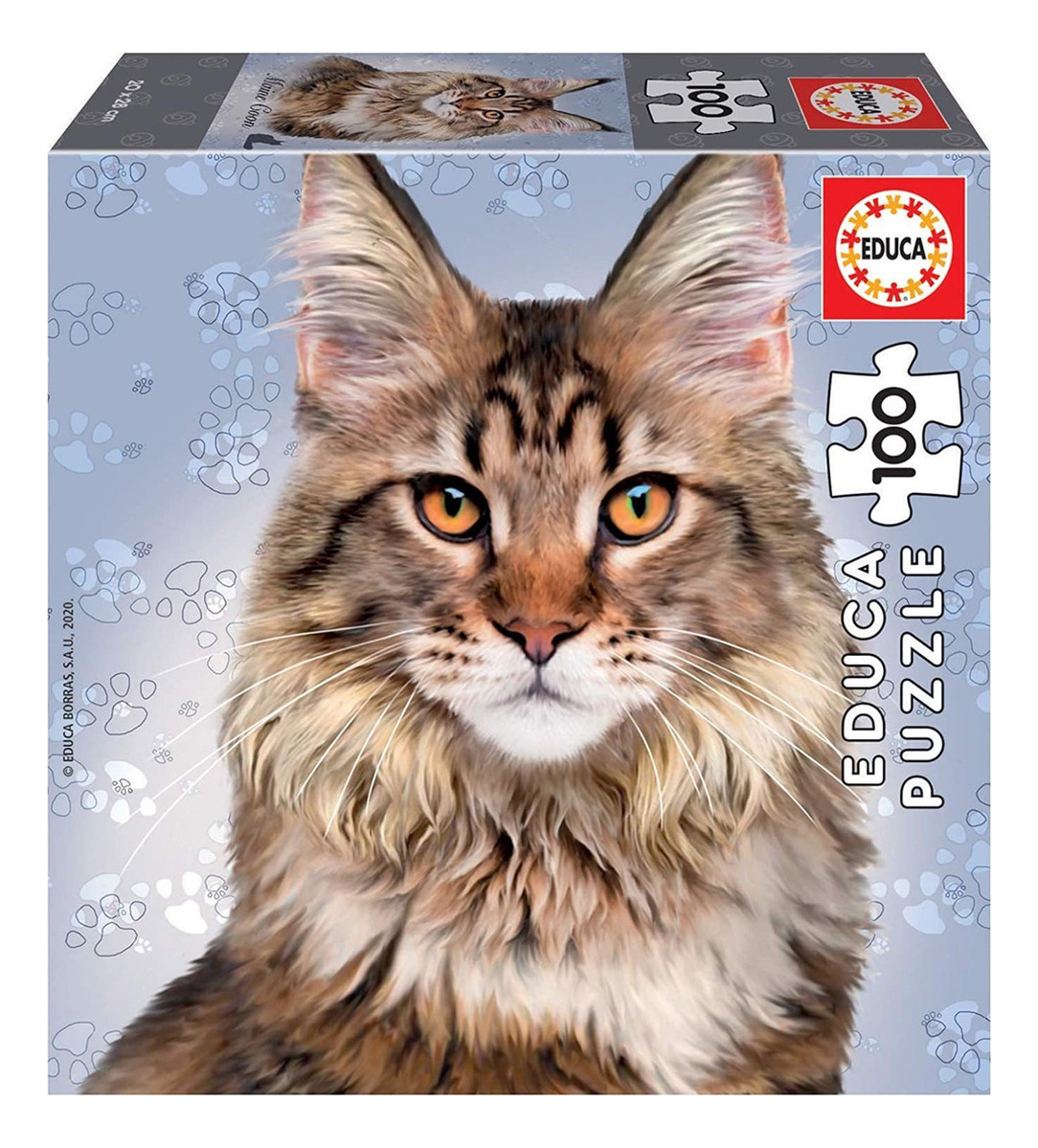 Puzzle 100 Piezas Gato Maine Rompecabezas Gatito Educa Tx