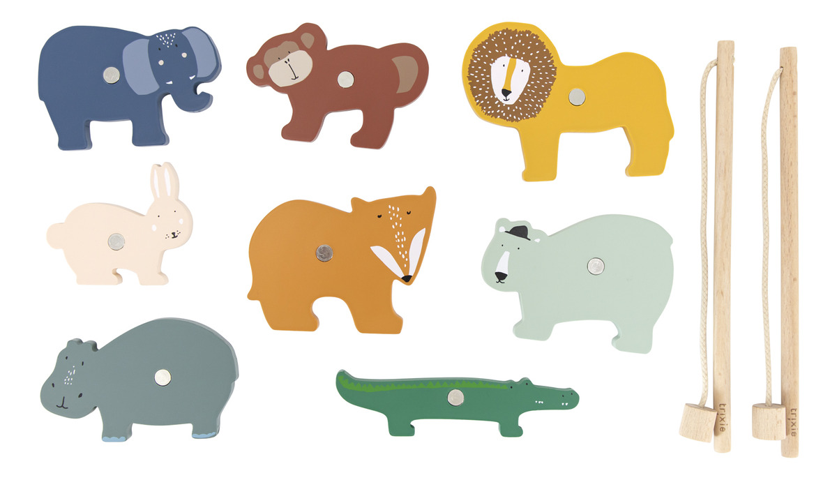 Juego De Pesca Madera Animales Infantil Trixie Calidad Trex