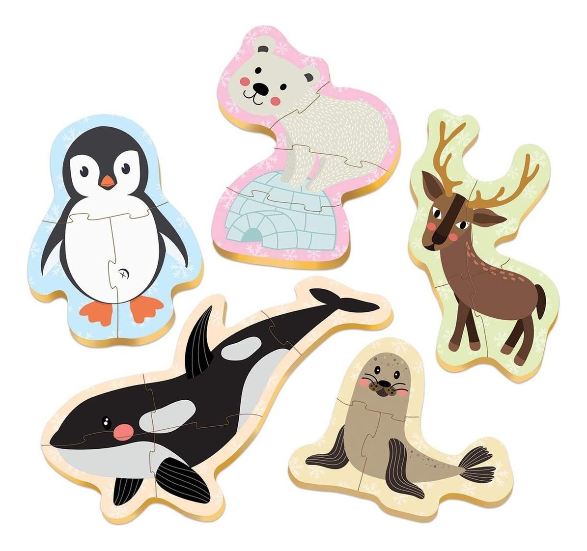 Set Puzzle Pinguino Oso Ciervo Bebes Educa Rompecabezas Tx