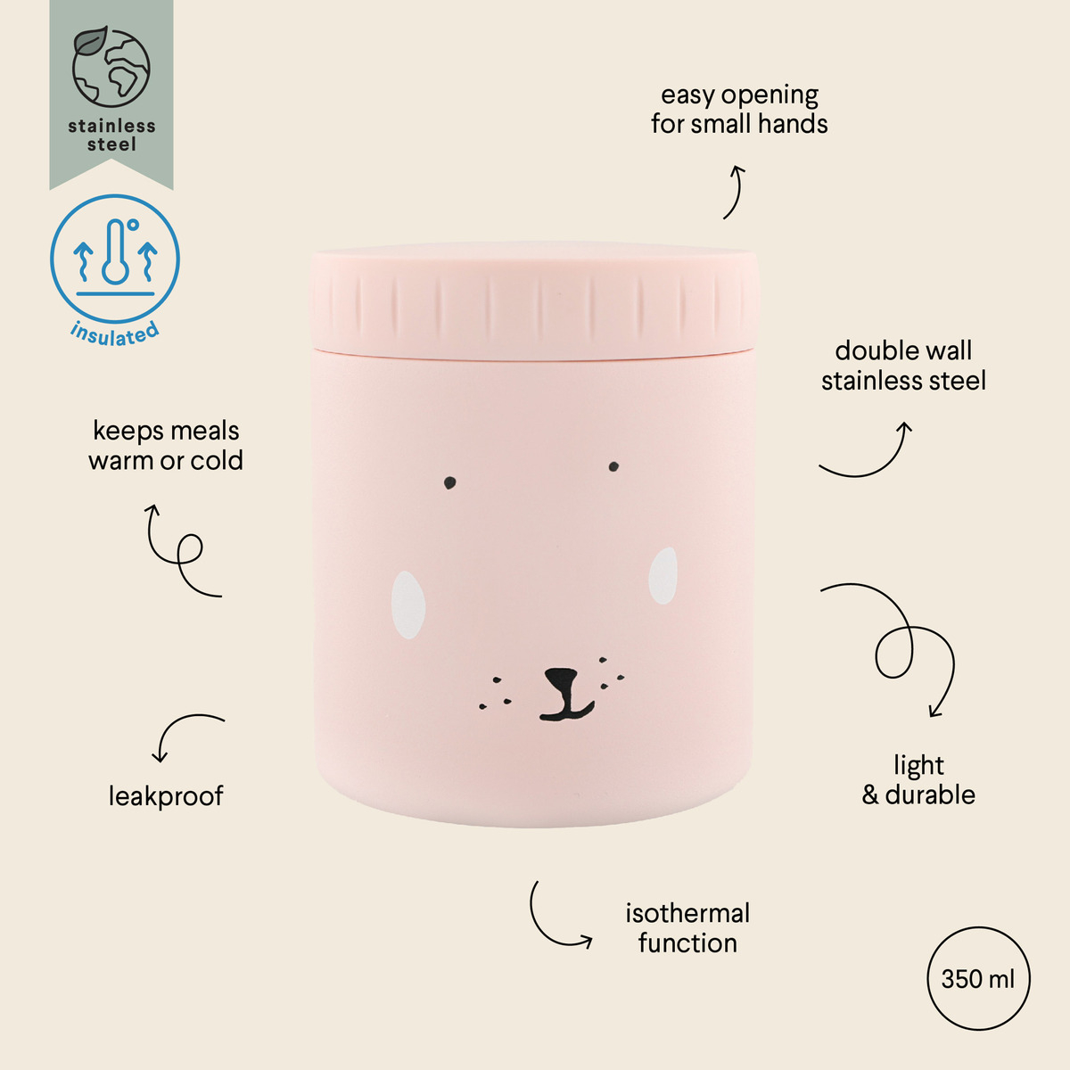 Tupper Tapper Hermetico 350ml Trixie Animales Lunchera Tx