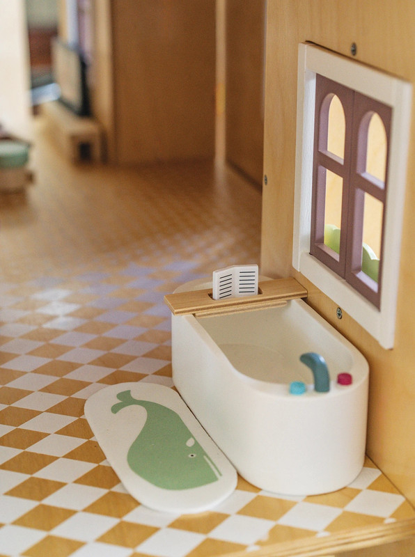 Muebles Baño Casa Muñecas Tender Leaf Juguete Madera Niño Tx