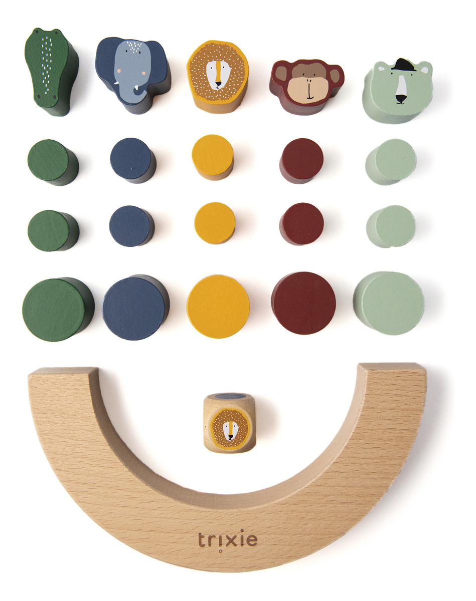 Juego Bebe Equilibro Madera Didactico Bloquecitos Trixie Trx
