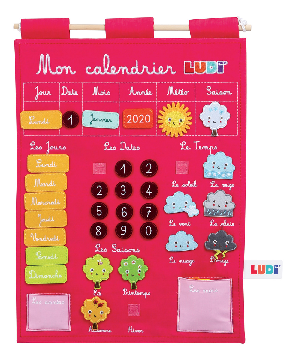 Juego Calendario Infantil Educativo Pared Tela Figuras Ludi