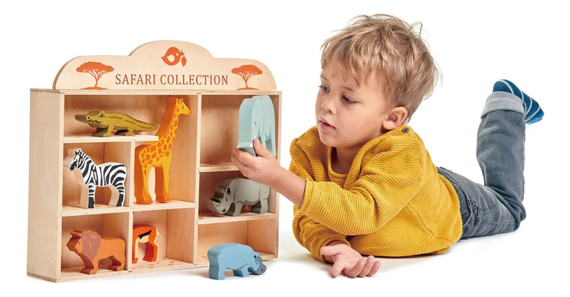 Colección Safari Tender Leaf Fauna Juguetes Madera Niño Tx