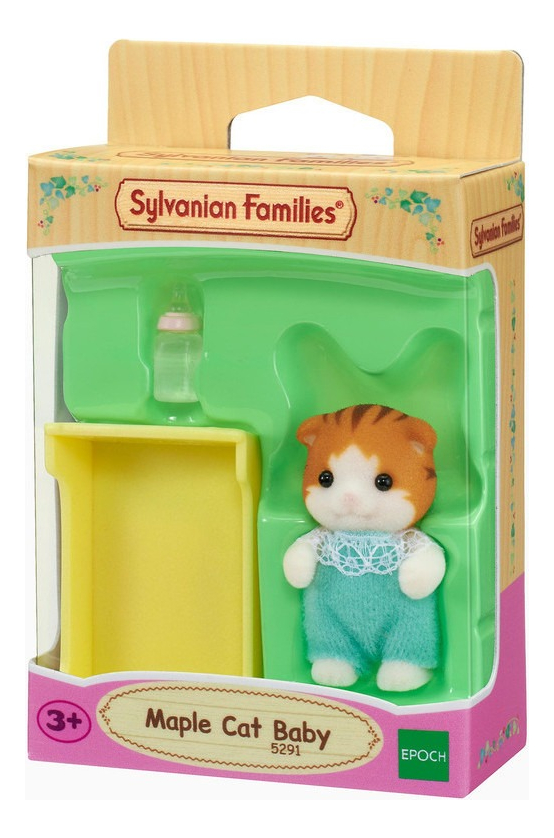 Sylvanian Families Gato Rayado Bebé Con Cuna Juguete Niños