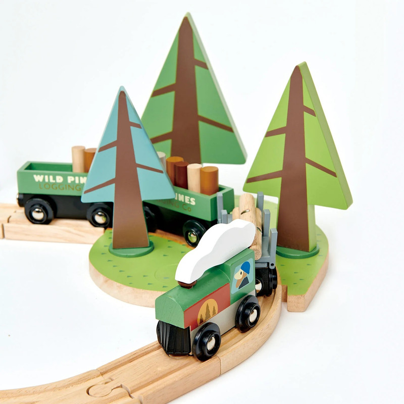 Tren Pinos Salvajes Tender Leaf Aventura Juguetes Madera Tx