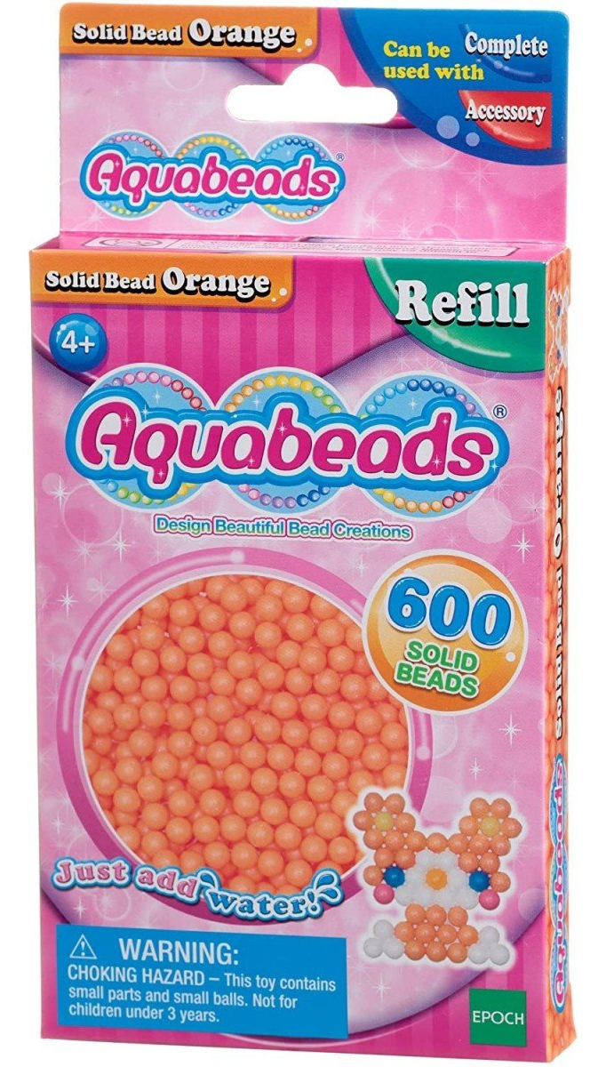 Aquabeads Solid Bead Pack Naranja 600 Cuentas Juego Infantil