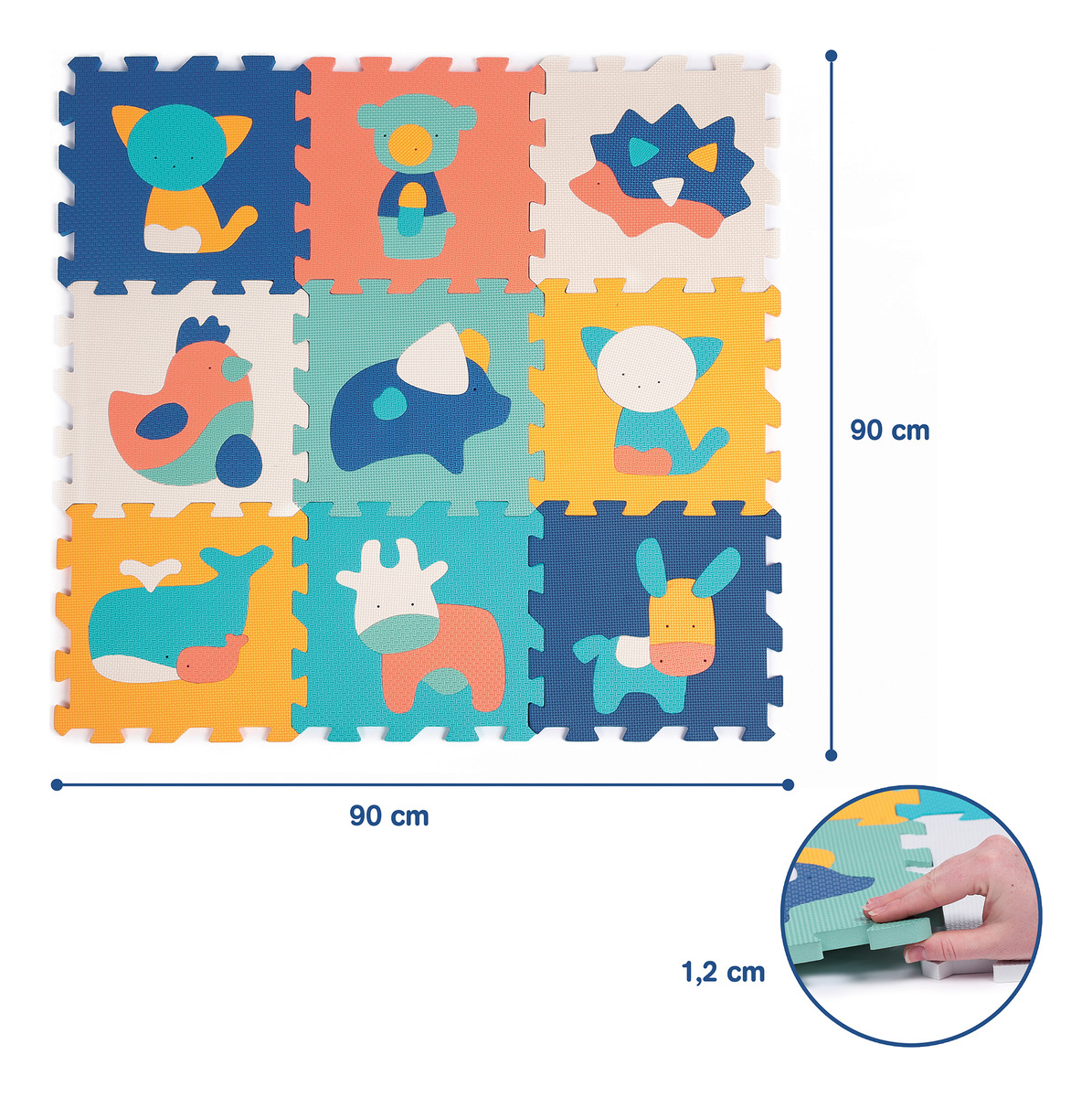 Alfombra Piso Goma Eva Infantil Animales Encastrable Ludi Tx