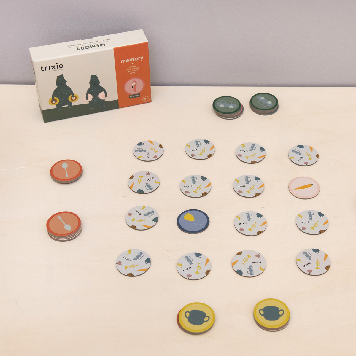 Juego De Memoria Infantil Didactico Tarjetitas Trixie Trex
