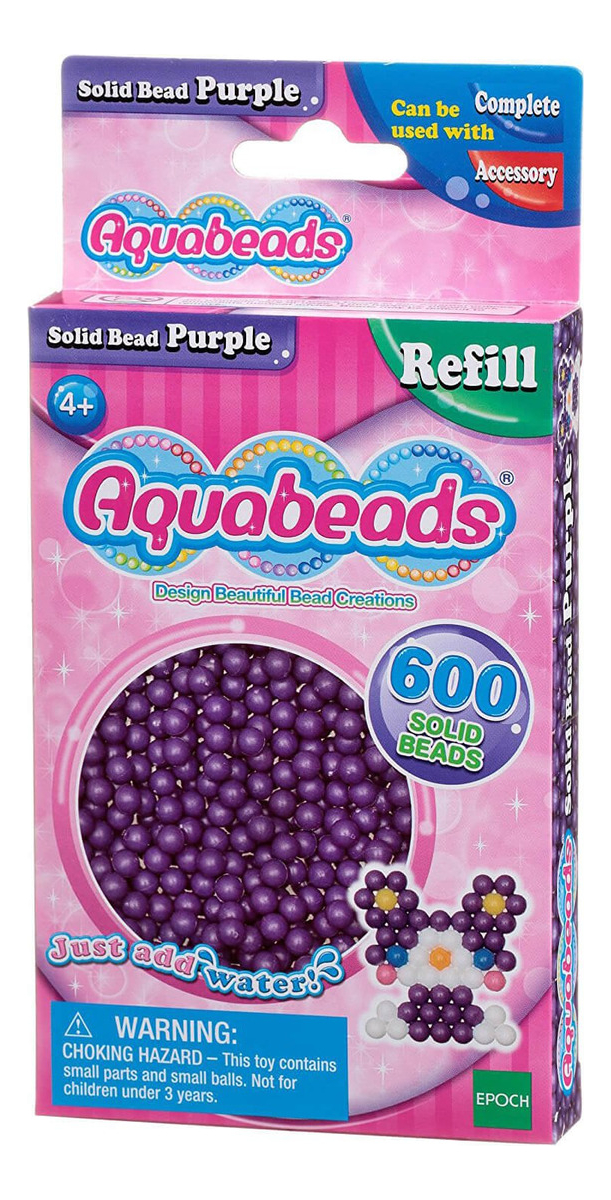 Aquabeads Solid Bead Pack Violeta 600 Cuentas Juego Infantil