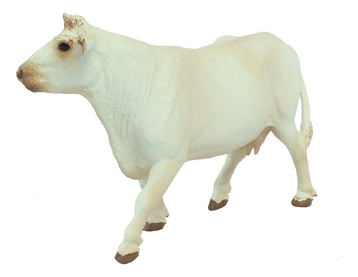 Figura Safari Juguete Vaca Charolais Granja Coleccionable Tx