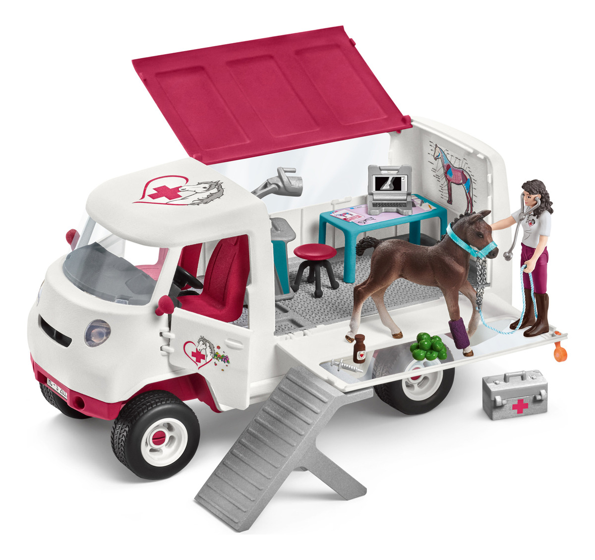 Coche Ambulancia Veterinaria Movil Schleich Horse Club Trex