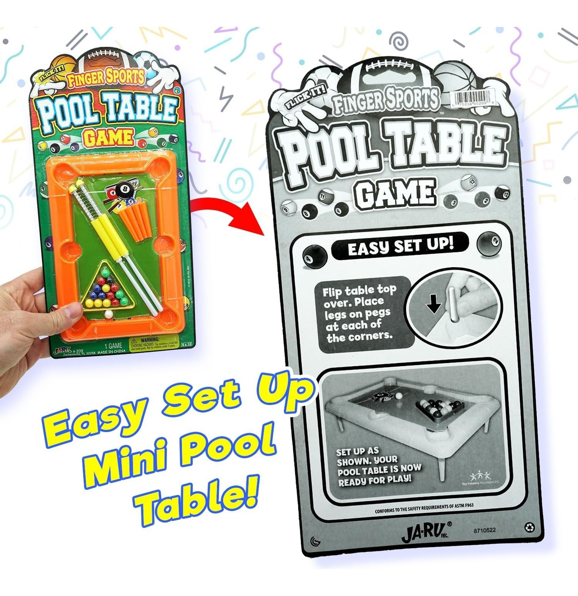 Mini Mesa Pool Billar Infantil Juego De Mesa Tabla Ja Ru Tx