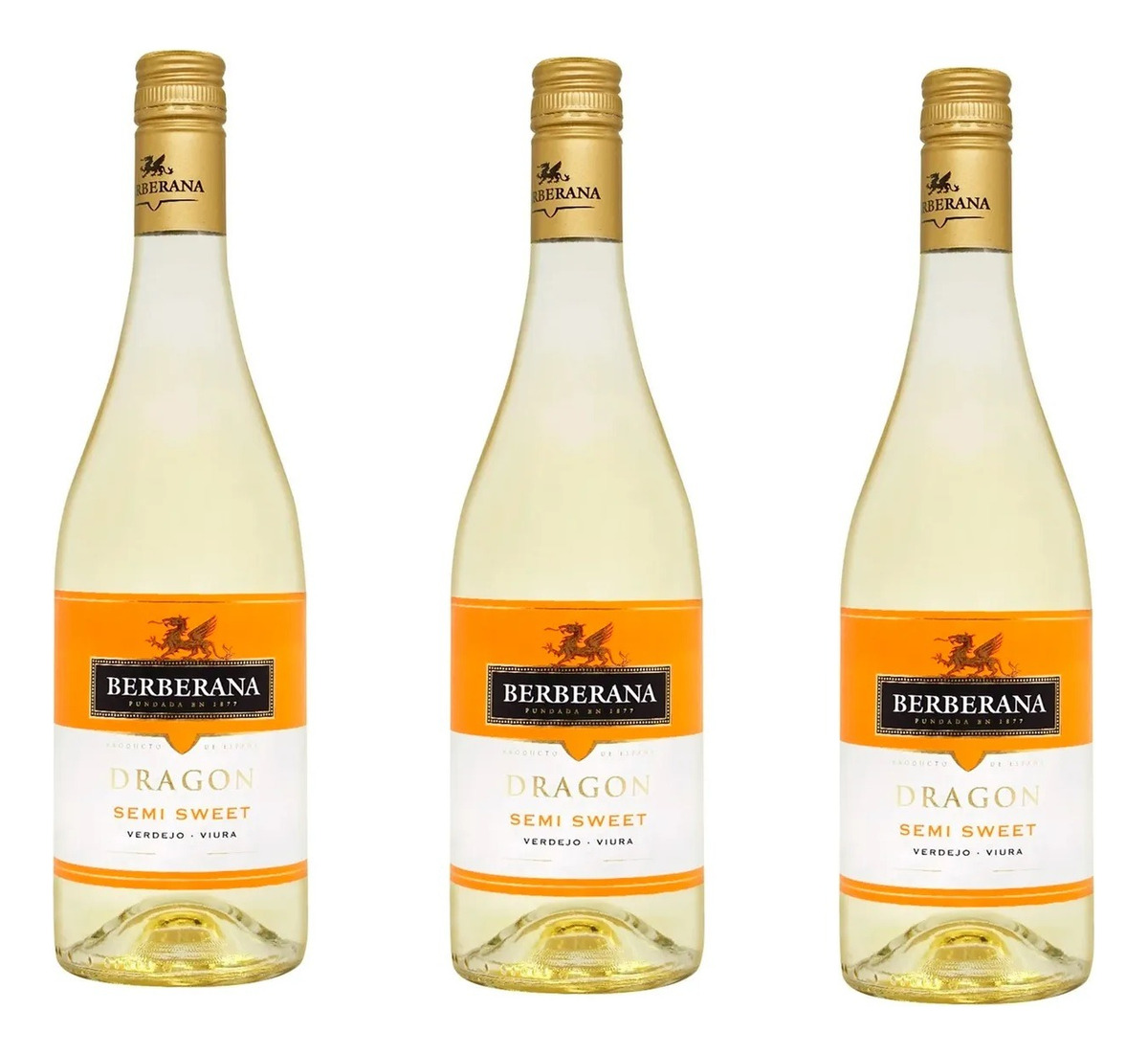 Vino X3 Dragon Blanco Semi Sweet Berberana Botella 750ml Tx