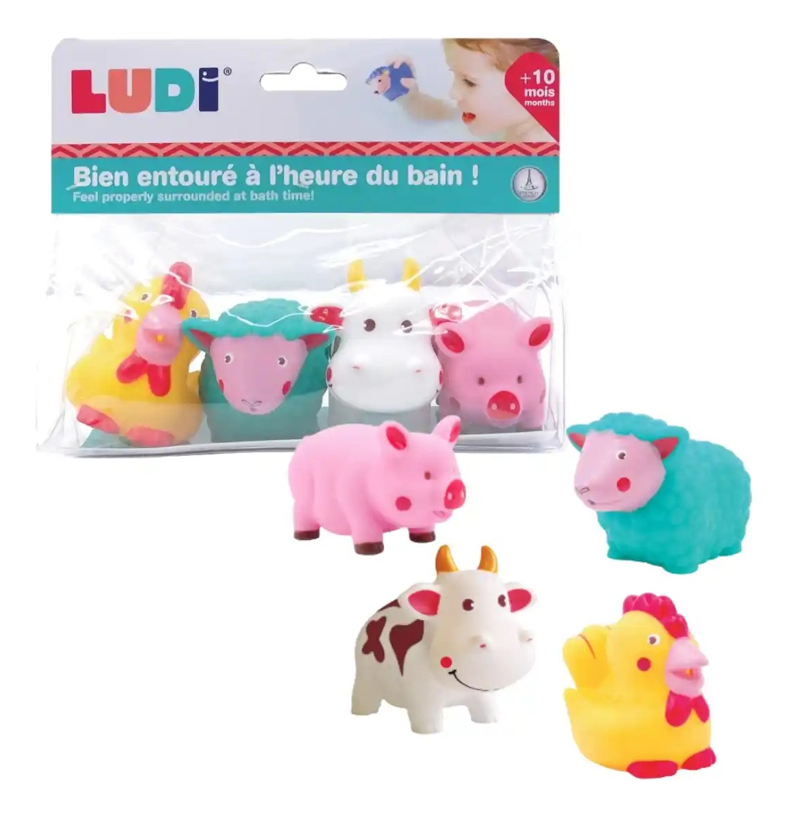 Juguete De Baño Rociadores Ludi Animales Granja Para Bebes