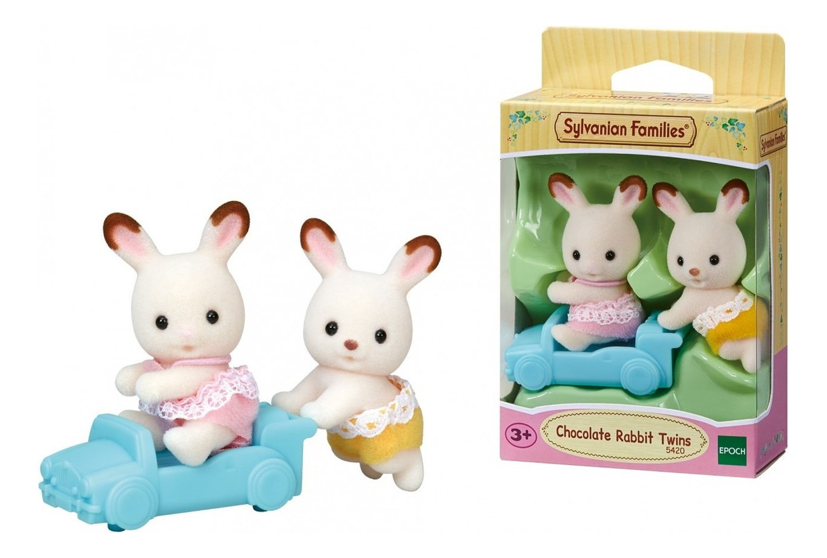 Sylvanian Families Gemelos Conejo Chocolate Muñeco Trex
