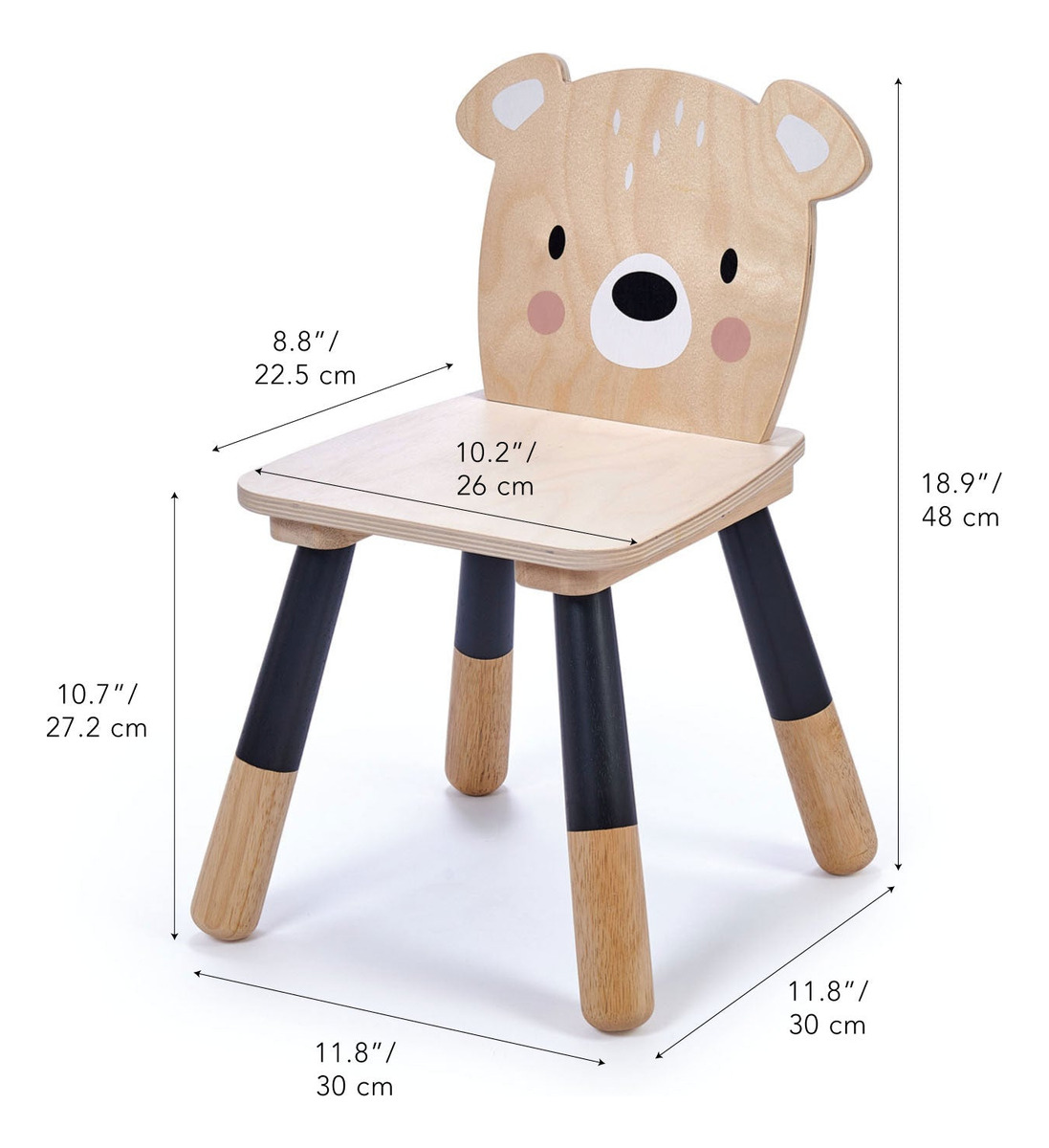 Silla De Madera Oso Del Bosque Tender Leaf Niños Juguete Tx®