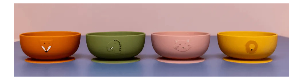 Bowl Plato Con Ventosa Succión Infantil Trixie Silicona Trex