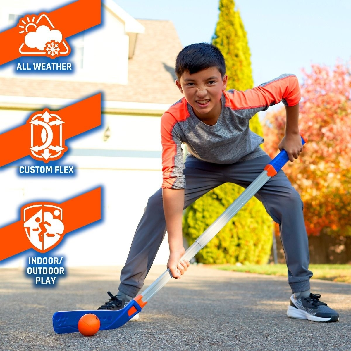 Palo De Hockey + Pelota Nerf Flexplay Franklin Trex