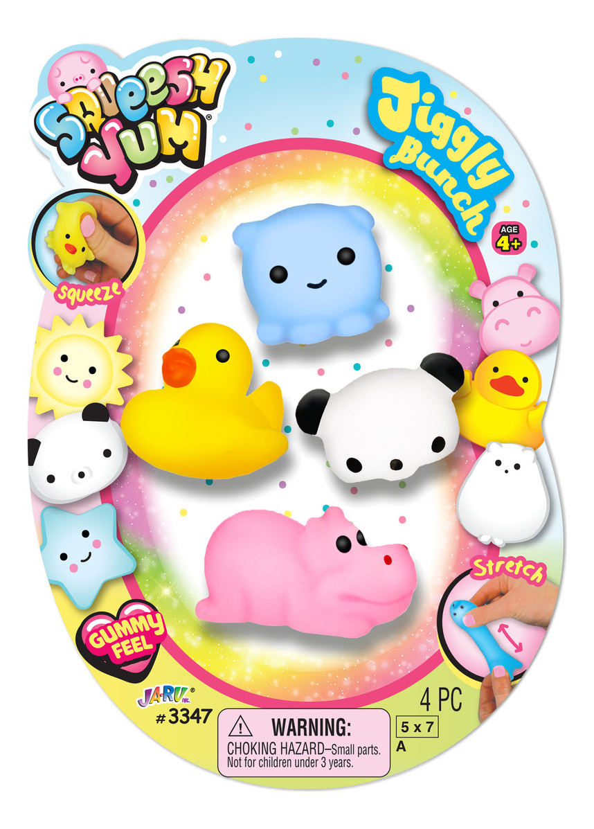Jaru Jiggly Squeshee Kawai Mini Animalitos X4 Tiktok Trex