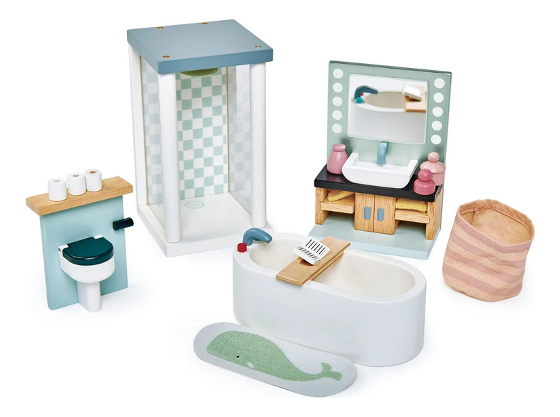 Muebles Baño Casa Muñecas Tender Leaf Juguete Madera Niño Tx
