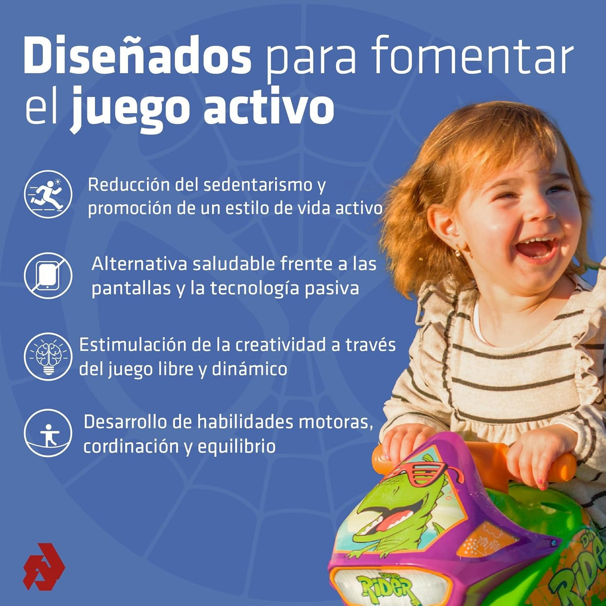 Moto Buggy Deportiva Corre Pasillos Spiderman Injusa Trex